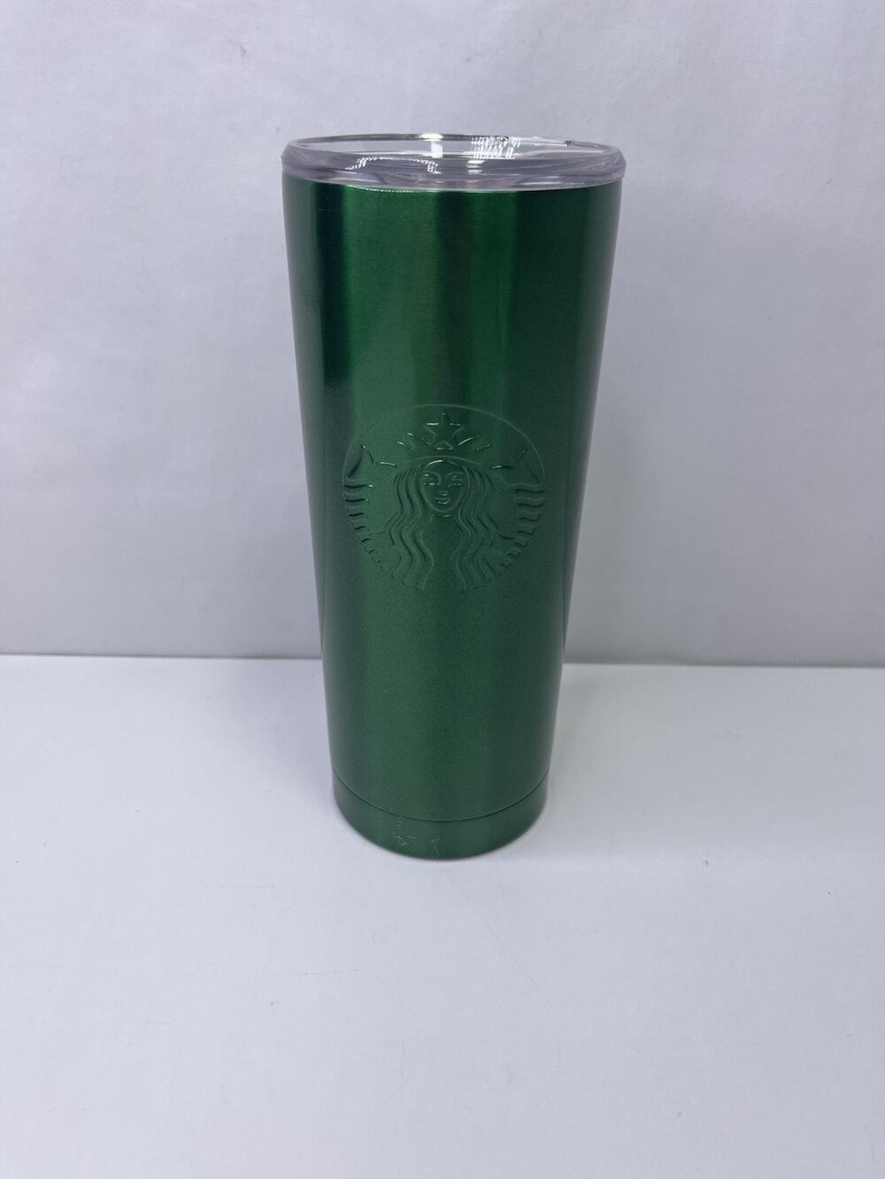 Starbucks 2024 Metallic Green Stainless Steel Tumbler 20 oz Siren Logo Cup